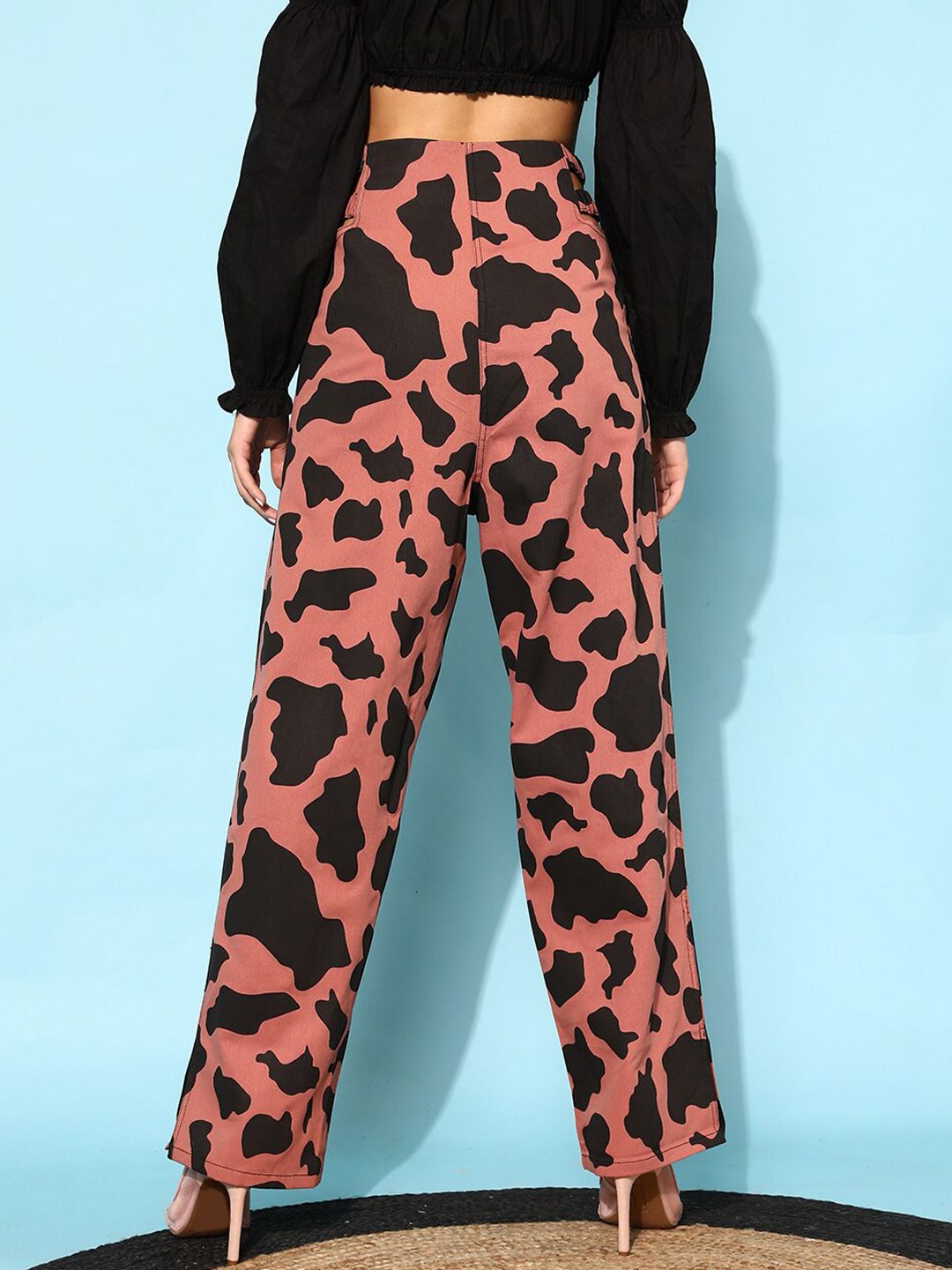 STREET 9 Women Pink Animal Printed Trousers