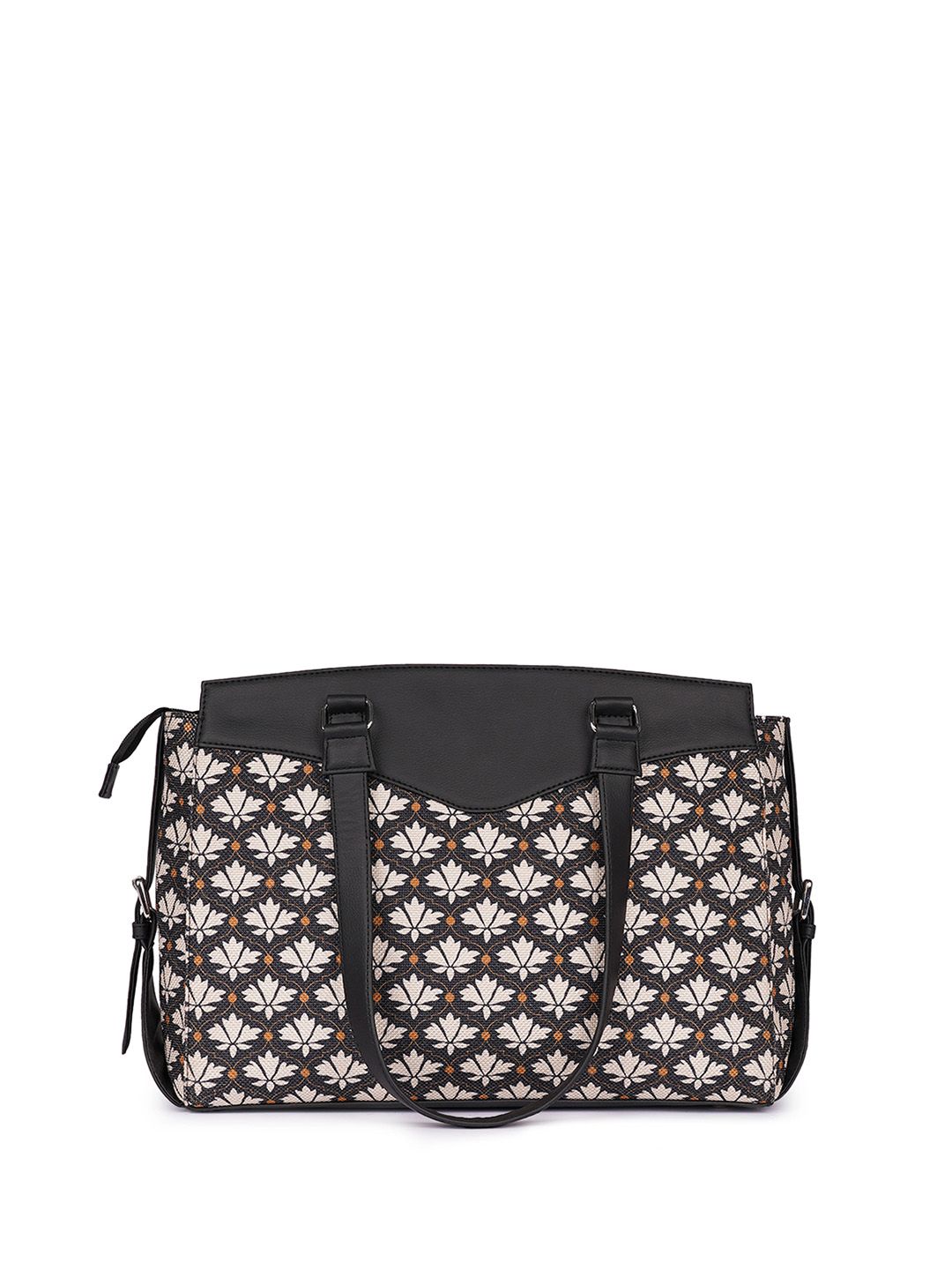 ZOUK Ethnic Motifs Printed Structured Jute Shoulder Bag