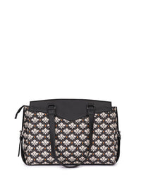 ZOUK Ethnic Motifs Printed Structured Jute Shoulder Bag