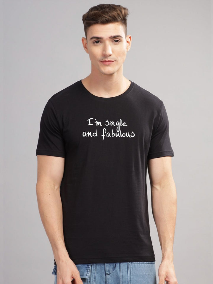 ADRO Men Typography Printed Round Neck Cotton T-shirt