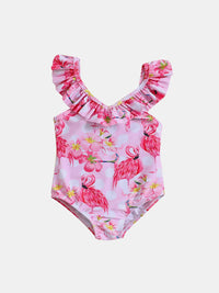 YK Girls Printed Swim Bodysuit