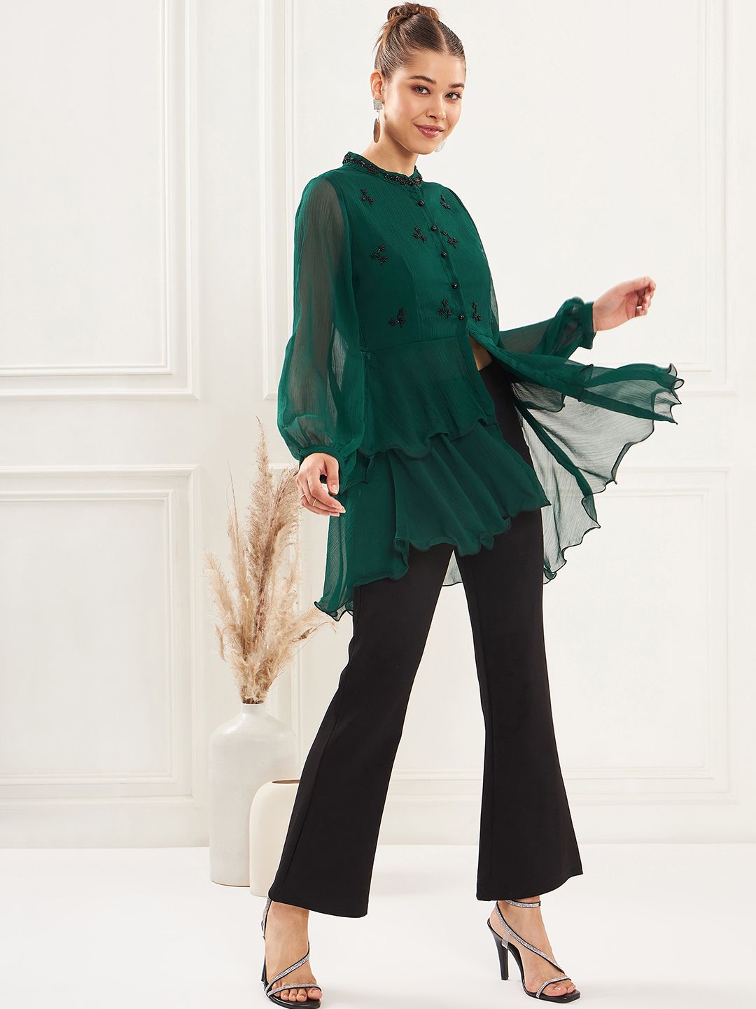 Antheaa Embellished Top & Trouser