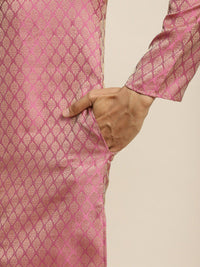 SOJANYA Ethnic Motif Woven Design Mandarin Collar Kurta With Churidar & Nehru Jacket