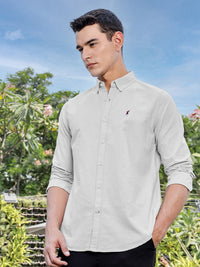 Thomas Scott Men Premium Fit Button-Down Collar Solid Cotton Casual Shirt