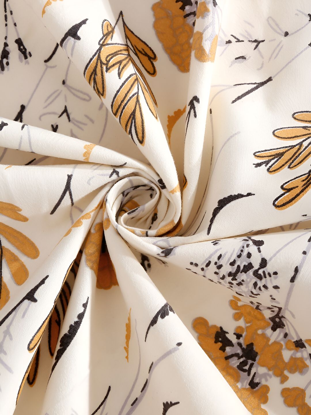 KLOTTHE White Floral Cotton 300 TC King Cadar Halus dengan 2 Sarung Bantal-106 x 106 inci
