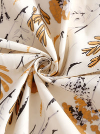 KLOTTHE White Floral Cotton 300 TC King Cadar Halus dengan 2 Sarung Bantal-106 x 106 inci