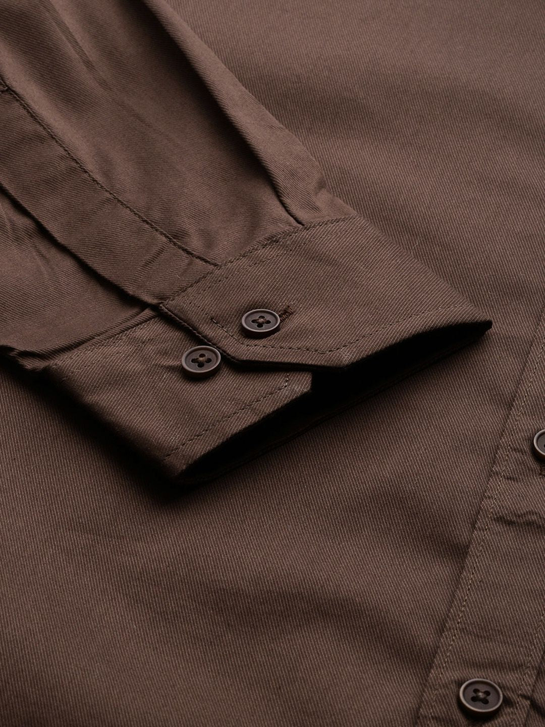 DENNISON Men Brown Solid Smart Slim Fit Stretchable Lycra Formal Shirt