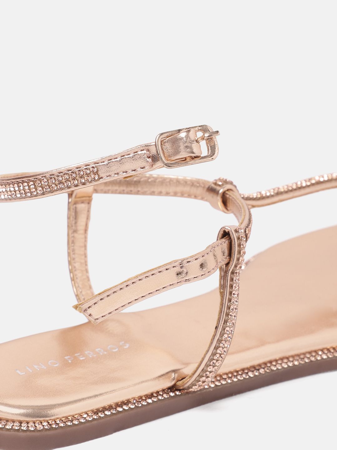 Lino Perros Embellished Party T-Strap Flats