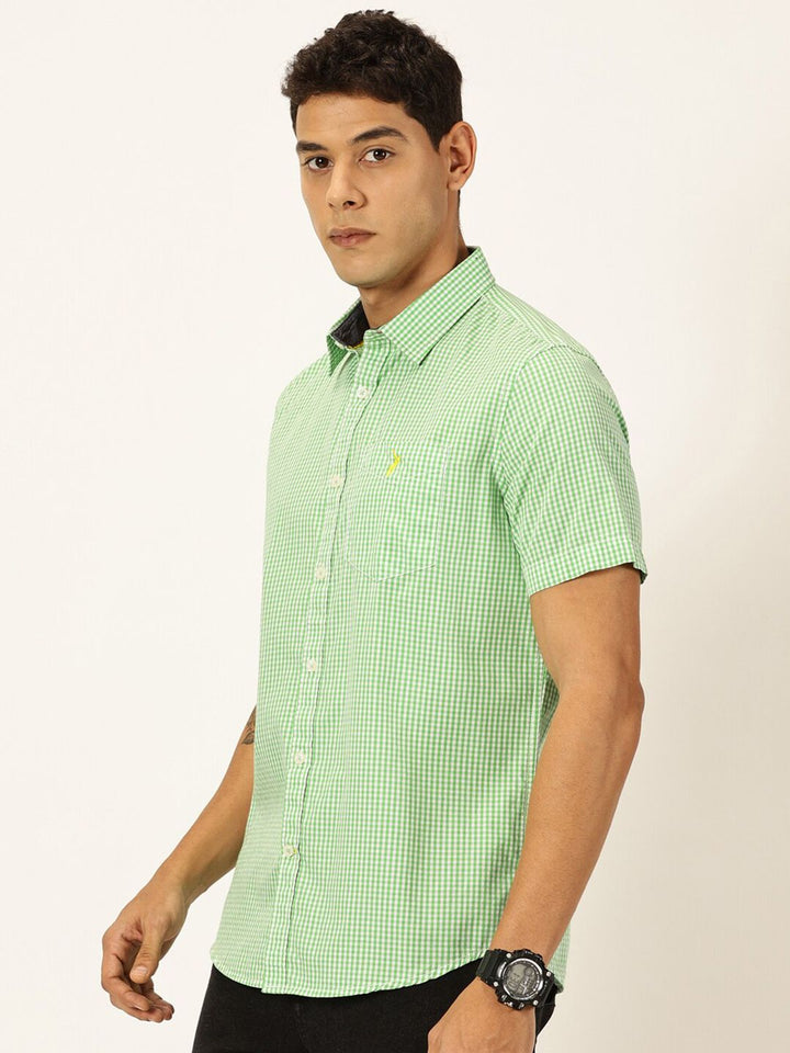 Thomas Scott Standard Slim Fit Checked Pure Cotton Casual Shirt