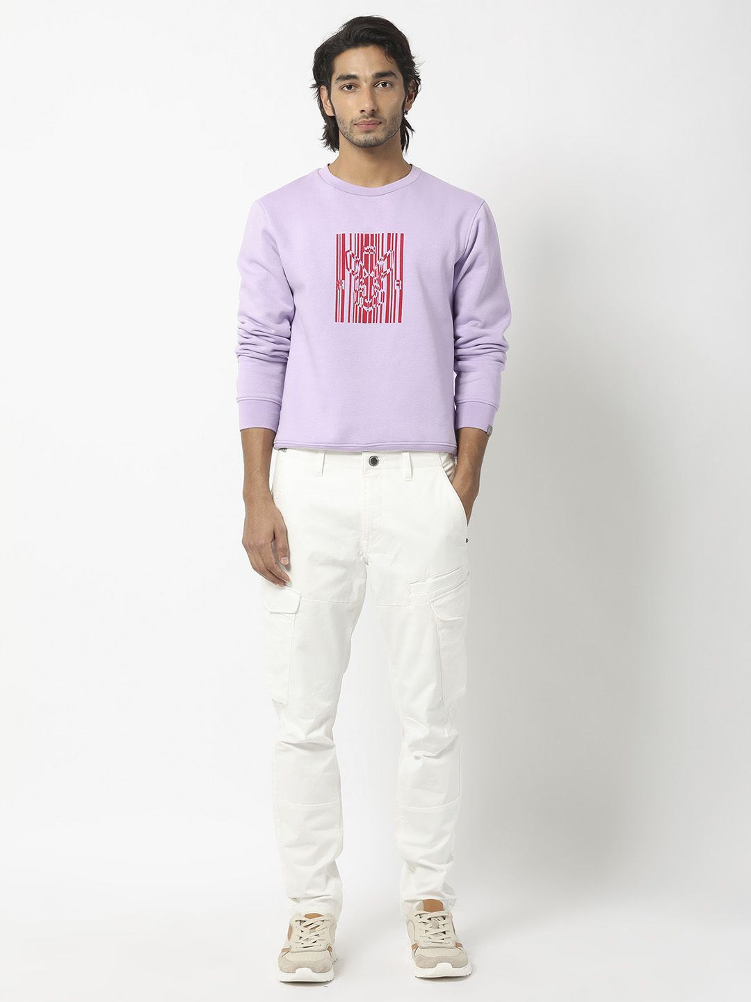 RARE RABBIT Men Pysde Graphic Print Logo Sweatshirt