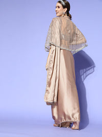 Tikhi Imli Satin Saree With Cape