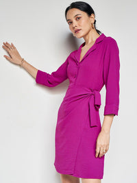 AND Wrap Shirt Collar Dress