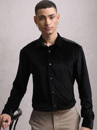 LOCOMOTIVE Velvet Textured Evening Casual Shirt