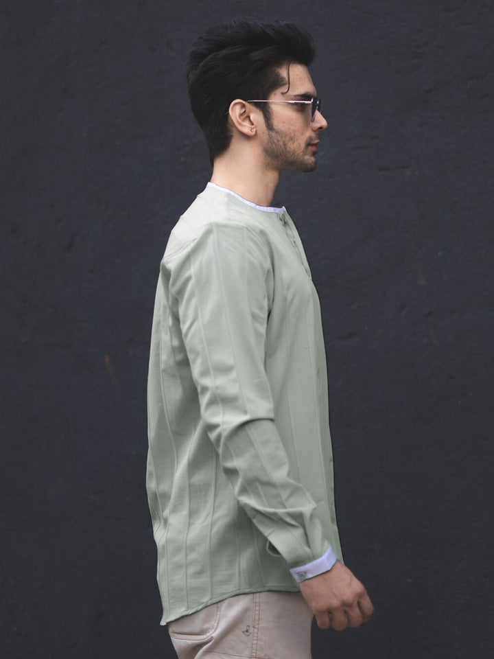 Powerlook India Slim Striped Henley Neck Casual Shirt