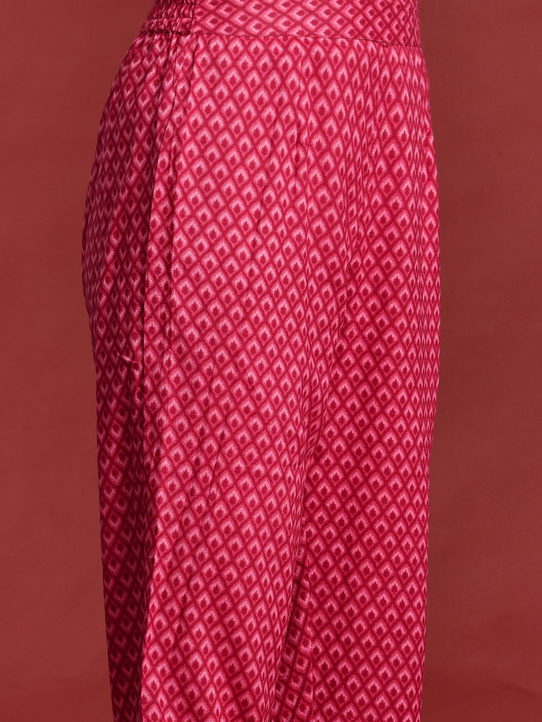 Anouk Striped Regular Cotton Kurta with Trousers & With Dupatta