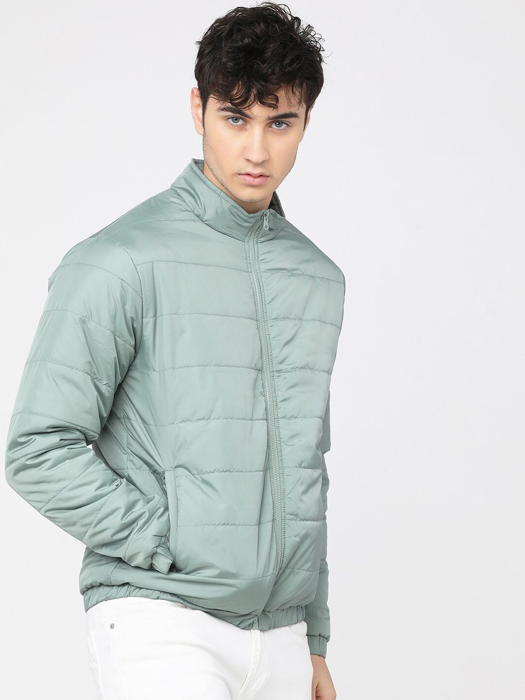 HIGHLANDER Men Green Puffer Jacket