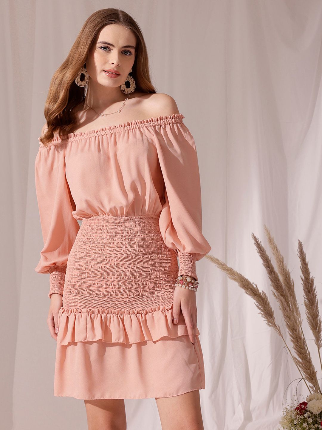 STREET 9 Off-Shoulder Georgette Sheath Maxi Dress