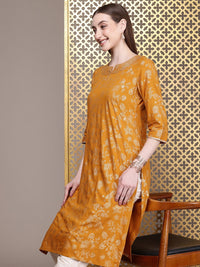 House of Pataudi Floral Printed Thread Work Detail Jashn Kurta