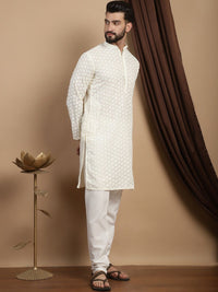 Anouk Ethnic Motifs Embroidered Regular Pure Cotton Straight Kurta With Churidar