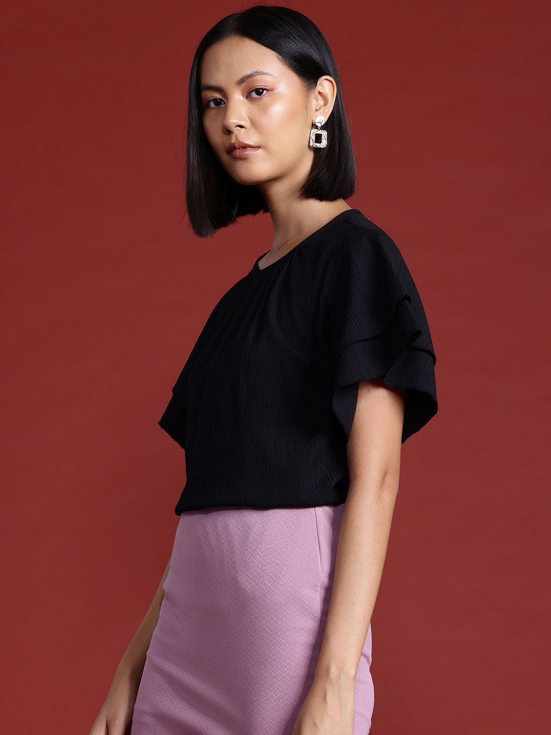 all about you Flutter Sleeve Top