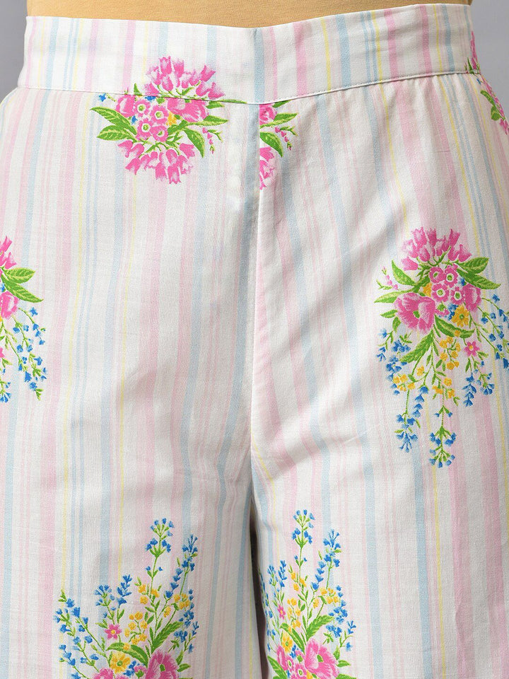 W Women Floral Printed Cotton Trousers