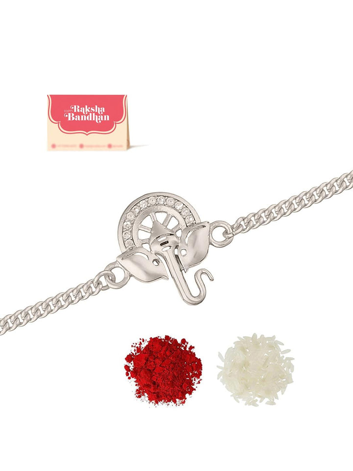 Voylla Silver-Toned Bracelet Style Rakhi