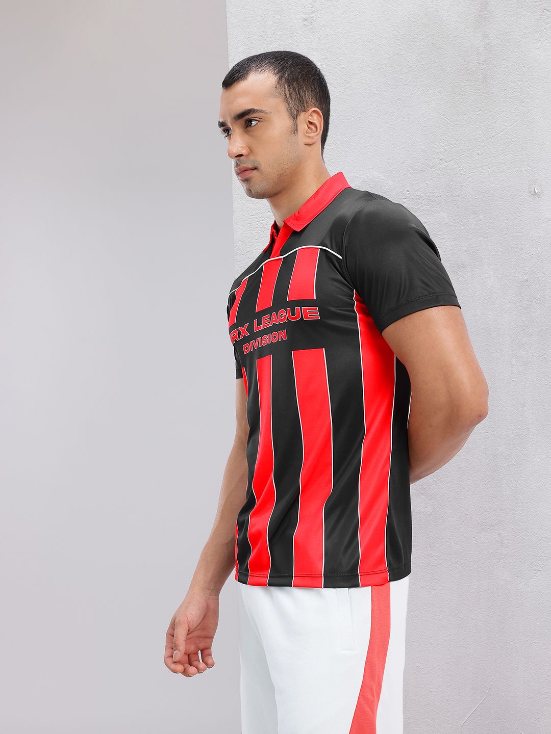 HRX by Hrithik Roshan Striped Polo Collar Lifestyle T-shirt