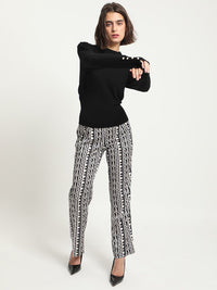 RAREISM Turtle Neck Knitted Pullover with Cuff Detail
