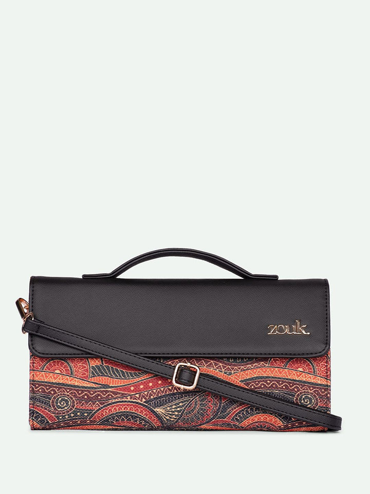 ZOUK Rhea Kapoor Pithora Artistry Textured Water Resistant Jute Envelope Clutch