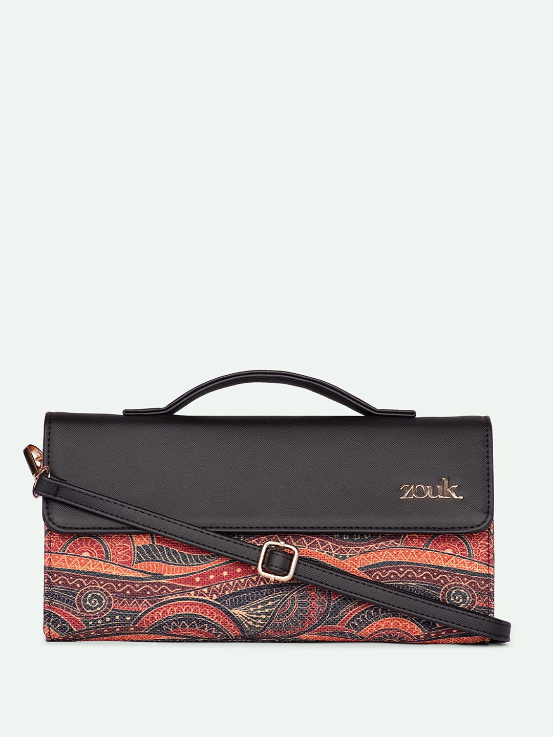 ZOUK Rhea Kapoor Pithora Artistry Textured Water Resistant Jute Envelope Clutch