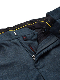 Raymond Men Checked Flat Front Slim Fit Formal Trousers