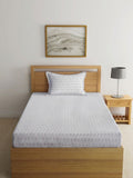 Myntra Elegant Homes Grey Geometric 300 TC Single Bedsheet with 1 Pillow Covers