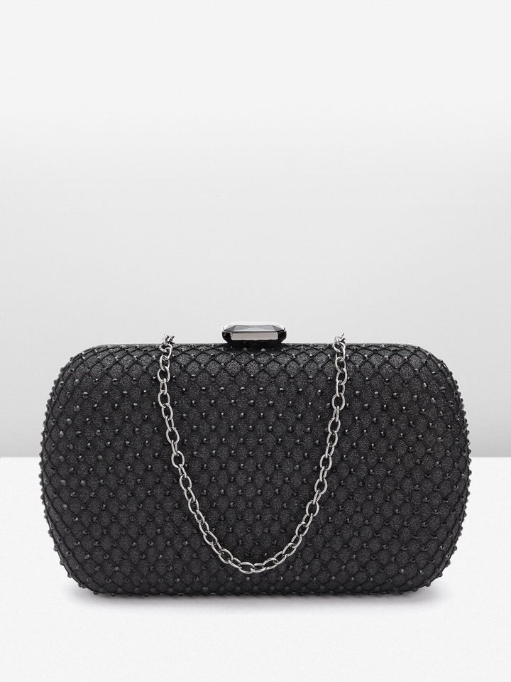 Lino Perros Women Embellished Box Clutch with Glittery Effect
