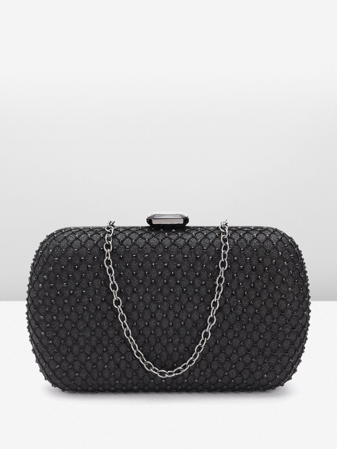 Lino Perros Women Embellished Box Clutch with Glittery Effect