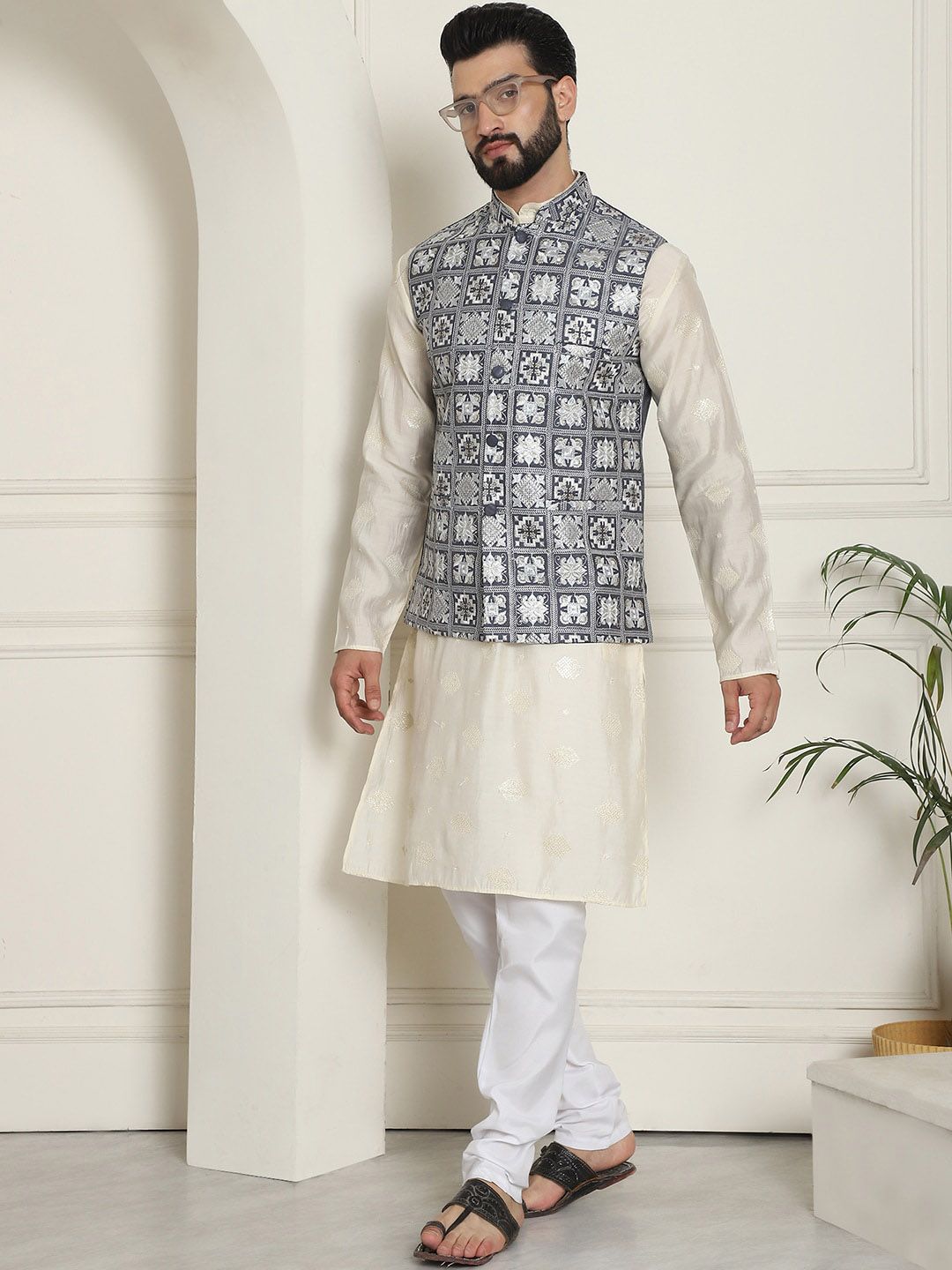 SOJANYA Jaket Nehru Sulam Lelaki