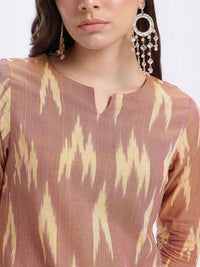 Anouk Women Ikat Printed Pure Cotton Kurta with Trousers & Dupatta