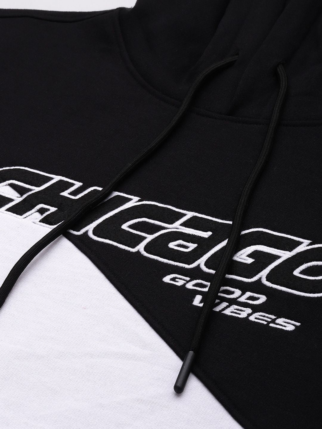 The Indian Garage Co Men Black & Red Striped Hooded Sweatshirt