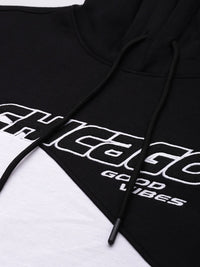The Indian Garage Co Men Black & Red Striped Hooded Sweatshirt