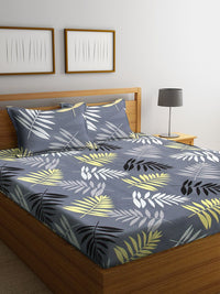 KLOTTHE Burgundy Geometric Polycotton 300 TC King Fine 2 Cadar dengan 4 Sarung Bantal-98 x 83 inci