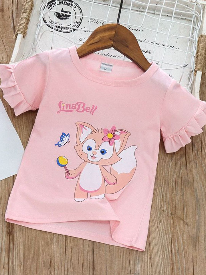YK Girls Disney Printed Round Neck Cotton T-shirt