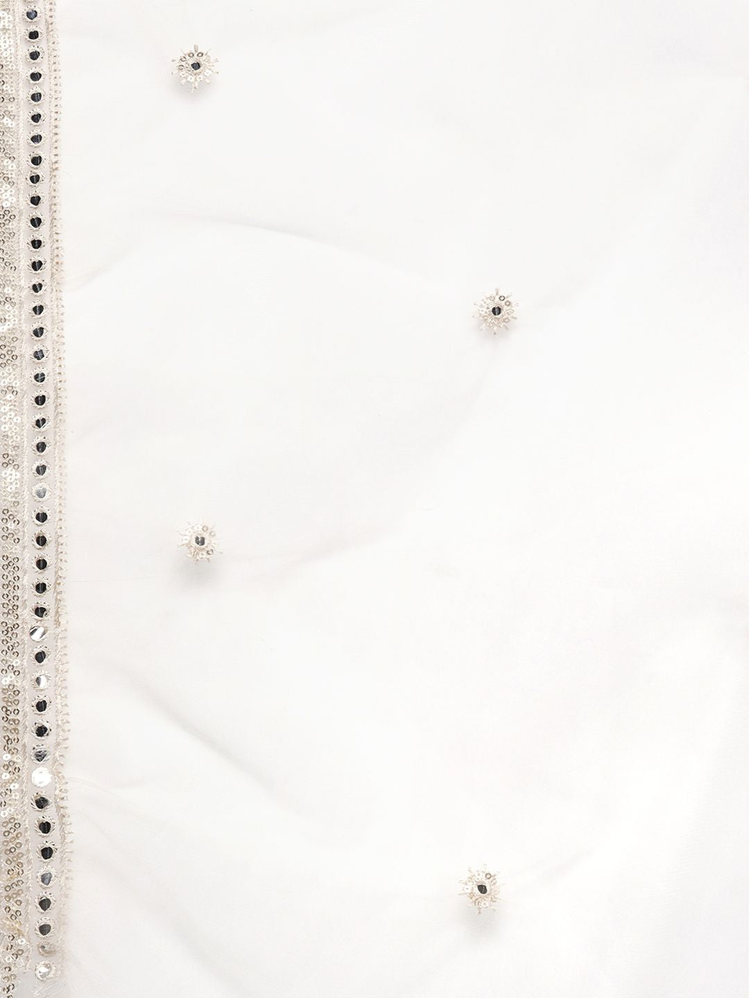 Indo Era Women White Ethnic Motifs Embroidered Kurta with Trousers & With Dupatta