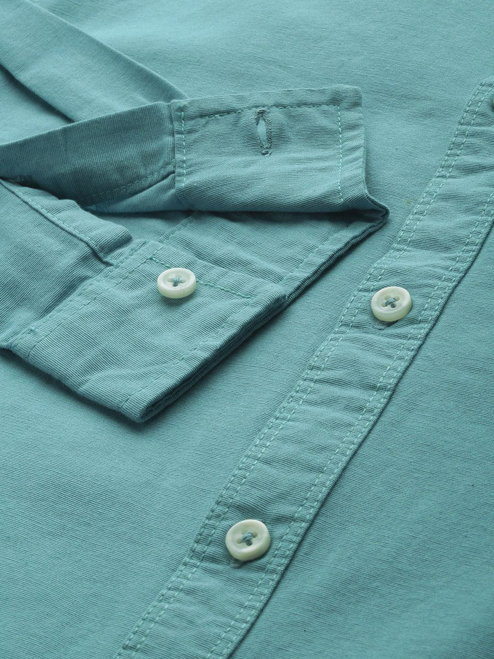 The Indian Garage Co Men Blue Solid Casual Shirt