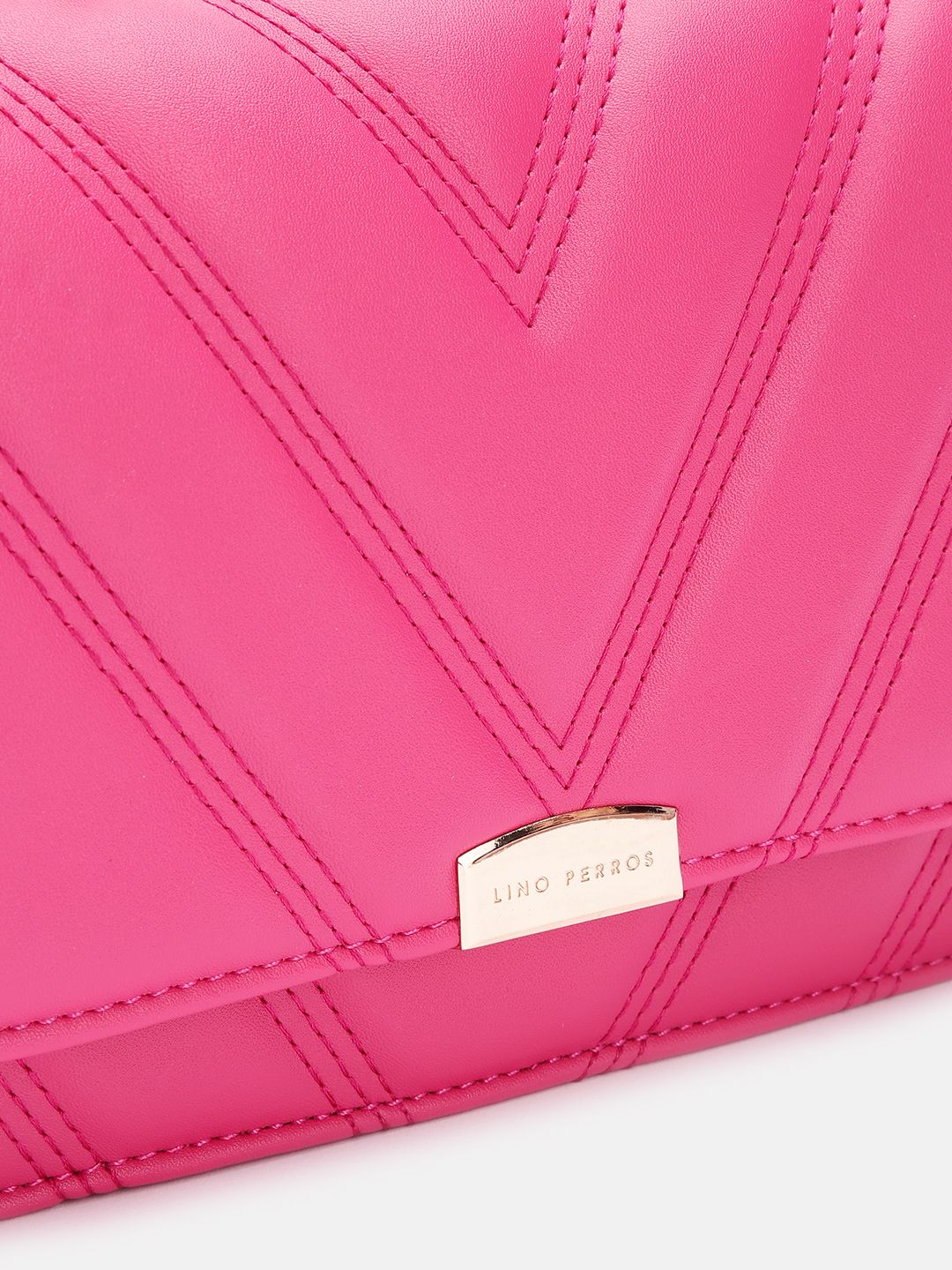 Lino Perros Textured Structured Sling Bag with Quilted Detail