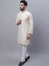 SOJANYA Embroidered Mandarin Collar Kurta with Pyjamas & Nahru Jacket