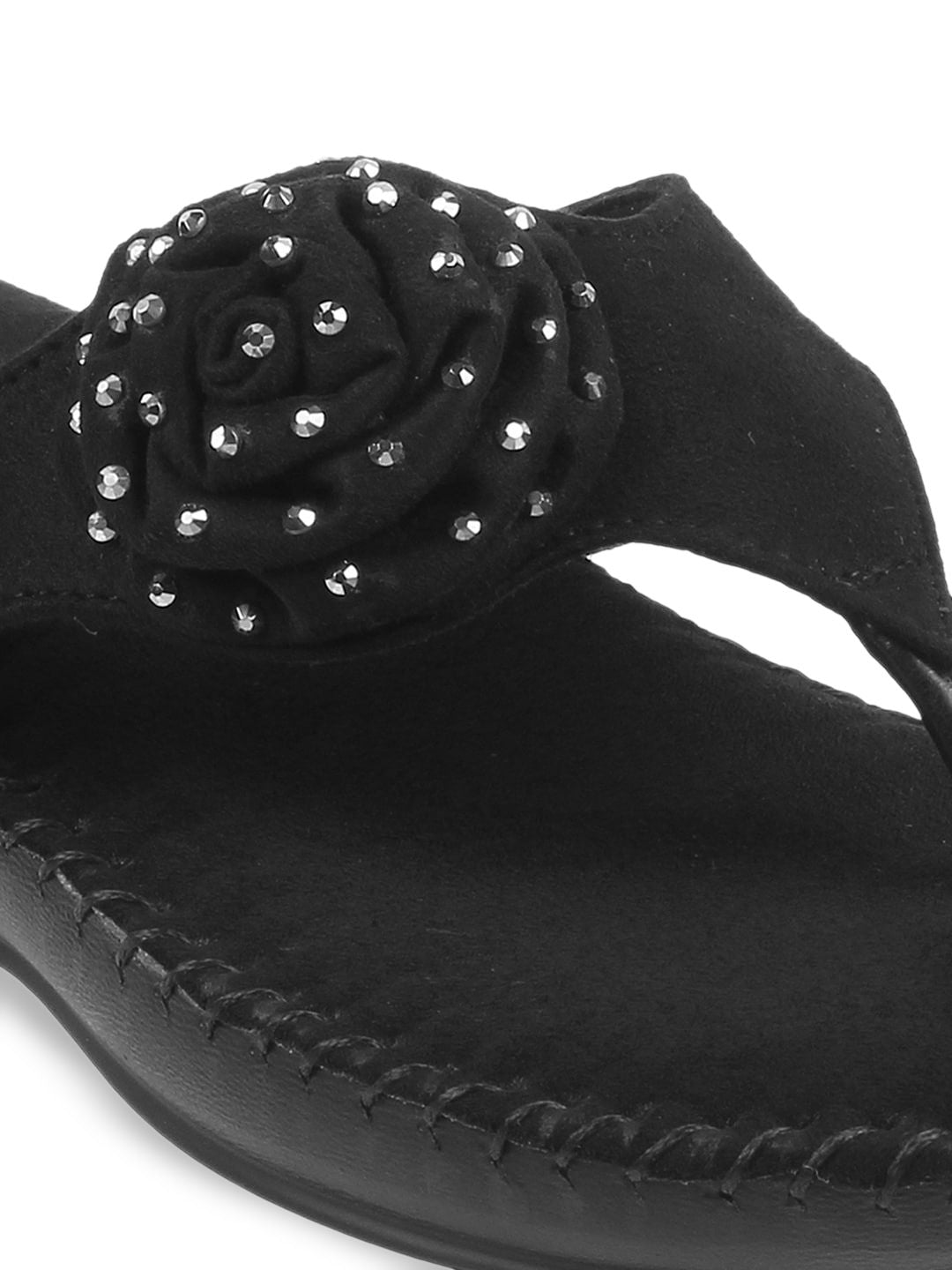 Mochi Women Embellished Open Toe Flats