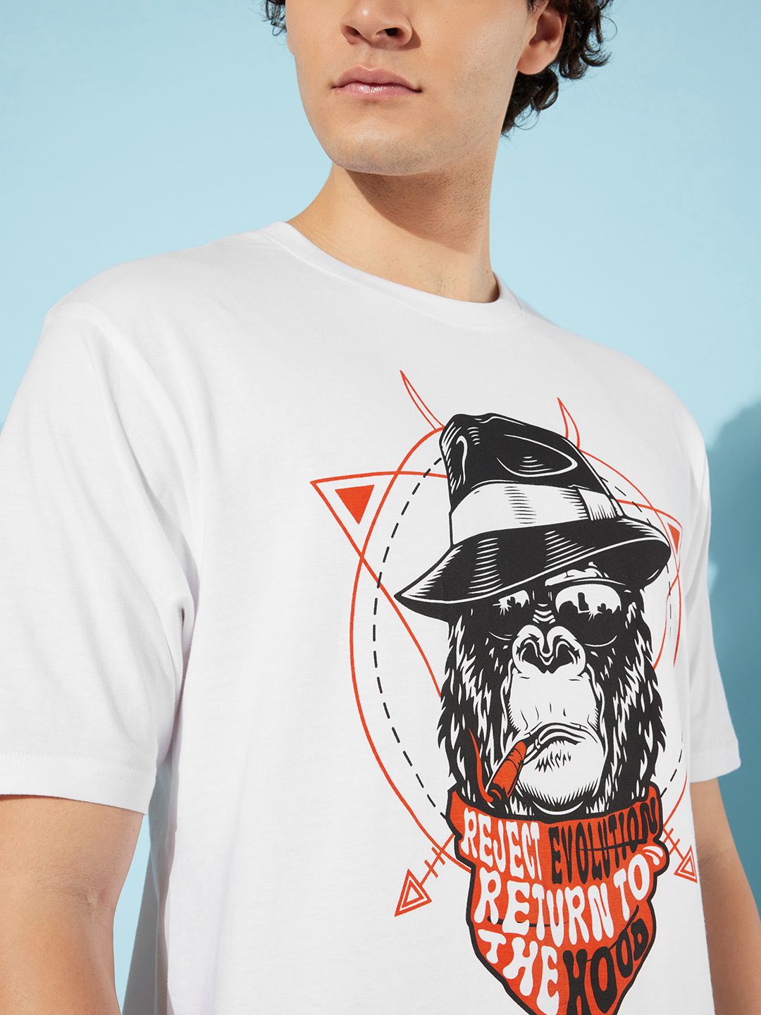 Difference of Opinion Men Printed Pure Cotton Oversize T-shirt
