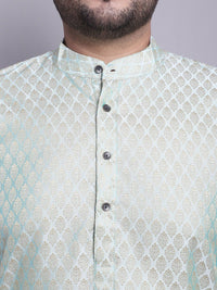 SOJANYA PLUS Plus Size Woven Design Kurta With Pyjamas & Floral Emboidered Nehru Jacket