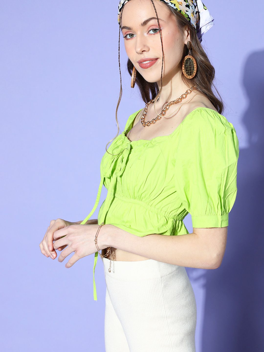 Athena Women Gorgeous Green Solid Bustier Top