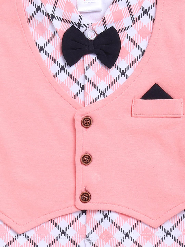 Moms Love Infant Boys Checked Pure Cotton Clothing Set