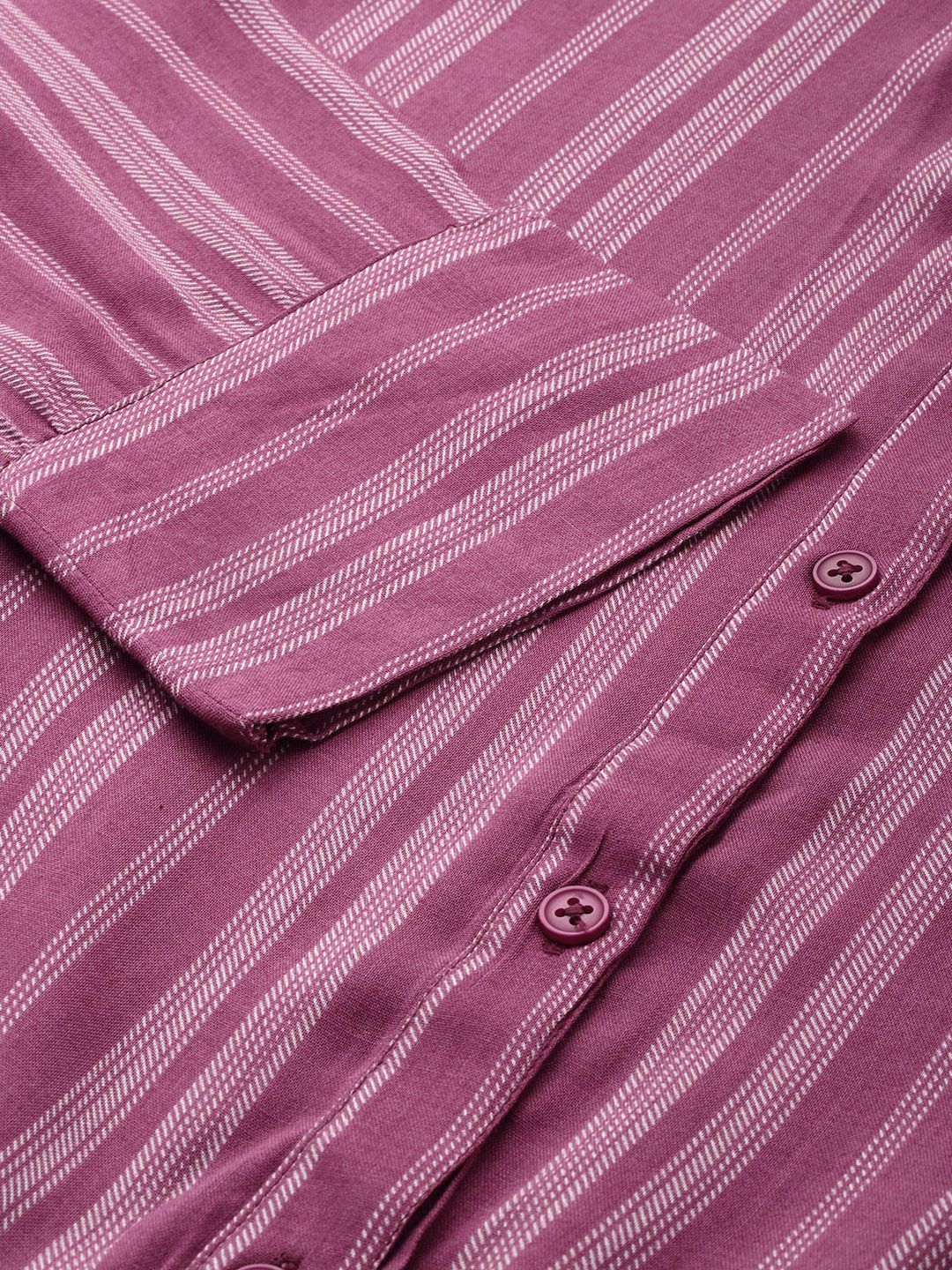 DressBerry Pure Cotton Opaque Striped Casual Shirt